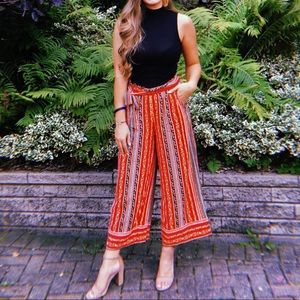 Red Tie Waist Pants